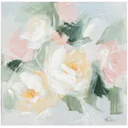 Eļļas glezna 100X100Cm, pasteļtoņu ziedi  87036 4741243870369