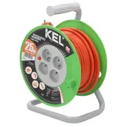 Extension lead 3G1.5Mm2 25M Pvc orange Sockets no 4 reel 16A  W-97045
