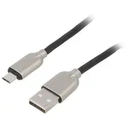 Gembird datu pārraides un uzlādes vads  Usb-A uz Micro Usb 2M melns Cc-Usb2R-Ammbm-2M 8716309108157 85044030