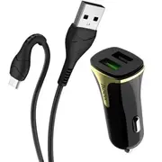 Hoco Z31 Automašīnas lādētājs  Micro Usb kabelis 2Xusb Qc3.0 18W Z31-Bk 6931474709837