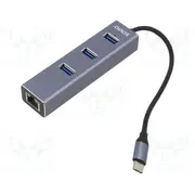 Hub Usb Rj45 socket,USB A socket x3,USB C plug 3.1 Gen 1  Savak-57 Ak-57