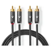 Kabelis Nedis 2X Rca - 2M  Catb24200Gy20 5412810318742