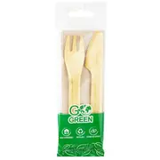 Kompostējams galda piederumu komplekts Dakša, nazis, salvete Go Green / 0,02Kg  1901142 4743115011429