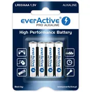 Lr03/Aaa baterijas 1.5V everActive Pro Alkaline Mn2400/E92 iepakojumā 4 gb.  Bataaa.alk.eap4 3100000528300