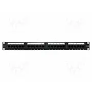 Patch panel black Number of ports 24 Rj45 socket x24 Cat 5E  Qoltec-54475 54475