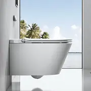 Tualetes pods Vento ar daudzfunkcionālo poda vāku, stiprināms pie sienas Rimless  Ch1088Zr 4752083134344