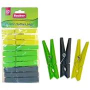 Veļas knaģi plastmasas 10Gab zaļi/dzelteni/pelēki  24801120 8032638011204