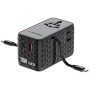 Verbatim Charge039N039Travel Adapter  70W 2C retractable black 30186 0023942301868 576212