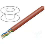 Wire U/Utp Cat 5E 4X2X25Awg Cu wire Pvc red 305M Øcable 5Mm  Lcu5-12Cu-0305.R Lcu5-12Cu-0305-R