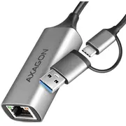 Axagon Ade-Txca Usb-C Usb3.2 Gen 1  Usb-A reduction- Gigabit Ethernet 10/100/1000 Adapter, metal, titan grey