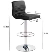 Bāra krēsls Aura 46X42Xh88-109Cm, melns  27782 4741243277823