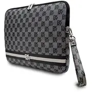 Dkny Pu Leather Checkered Pattern and Stripe Laptop Sleeve 13 14 Black  Dkcs14Pvshlk 3666339271237