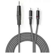 Kabelis Nedis Aux 3.5Mm - 2X Rca 3M  Coth22200Gy30 5412810295210