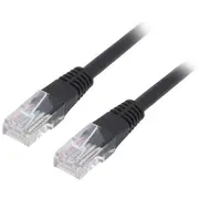 Patch cord U/Utp Cat 5E Rj45 plug,both sides stranded Cca  Pp12-0.25M/Bk