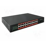 Switch Ethernet Iec C13,Rj45 socket x24,SFP x2 Pnp black  Qoltec-52365 52365