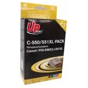 Tintes kārtridžs Uprint Canon Pgi-550 Cli-551 Multipaka  C-551Xl-Pack-Up 3584770882914