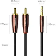 Ugreen Av170 2X Rca cable Cinch jack 3.5Mm, 2M Black 80847  Ugreen/80847 6957303888474