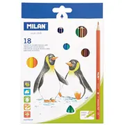 Zīmuļi krāsainie 18 krāsas trīsstūrveida Milan  Mil07195