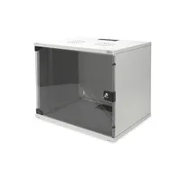 Digitus  9U wall mounting cabinet Dn-19 09-U-S-1 Grey Safety class rating Ip20. Lockable safety-glass door. 200 door opening angle. Front Glass door, single opening. Unmounted 460X540X400 mm. Soho 4016032330950