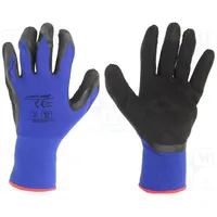 Protective gloves Size 11 black-navy blue latex,polyamide  Lahti-L211711K L211711K