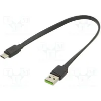 Cable flat,USB 2.0 Usb A plug,USB C plug 0.25M black 480Mbps  Gc-Kabgc03 Kabgc03