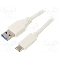 Cable Usb 3.0 A plug,USB C plug gold-plated 1M white Pvc  Ccp-Usb3-Amcm-1M-W