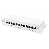 Patch panel 10 inches 12-Port Rj-45 Kat.6 shielded 1U complete Lsa, cable bracket, gray  Nuasspp12000005 4016032444909 Dn-91612S-G