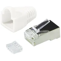Plug connector Cat.6 100 pcs.set shielded, white  Aklliksawmp022W 4052792043488 Mp0022W