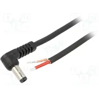 Cable 1X1Mm2 wires,DC 5,5/2,5 plug angled black 1.5M  A25-Tt-C100-150Bk