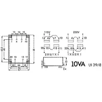 Low Profile Transformer 10Va 2 x 15V / 0.333A  2150100Mlp 5410329260118
