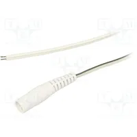 Cable 2X0.5Mm2 wires,DC 5,5/2,1 socket straight white 3M  S21-Tt-T050-300Wh