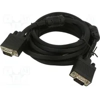 Cable D-Sub 15Pin Hd plug,both sides black 5M Core Cu  Art-Al-Oem-3A Kabsvga M/M Al-Oem-3A