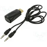 Converter D-Sub 15Pin Hd socket,HDMI plug black  Art-Al-Oem-56 Kabada Hdmi/Svga Al-Oem-56