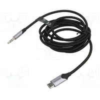 Cable Jack 3.5Mm 3Pin plug,USB C plug nickel plated 1.5M  Bgkhg