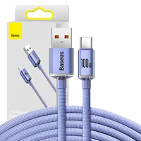 Baseus crystal shine series fast charging data cable Usb Type A to C 100W 2M purple Cajy000505  6932172602857 030619