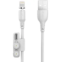 Foneng X62 Magnetic 3In1 Usb to Usb-C  Lightning Micro Cable, 2.4A, 1M White 3 in 1 / 6970462516378 045530