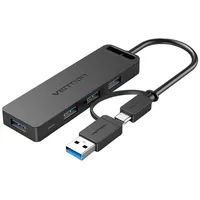 Huib 2In1 Usb-C Interface, 4-Port Usb 3.0 and Power Adapter Vention Chtbb 0.15M  056500