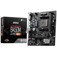 Msi  B450M-A Pro Max Ii Processor family Amd socket Am4 Ddr4 Supported hard disk drive interfaces Sata, M.2 Number of Sata connectors 4 4711377125291