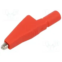 Crocodile clip 10A red Grip capac max.7.9mm Socket size 4Mm  Ct3761-2