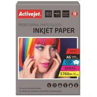Activejet Ap6-260Gr200 photo paper for ink printers A6 200 pcs 10X15, idealny do wydrukowania zdjęcia, kolorowego wspomnienia  5901452122645 Expacjpap0020