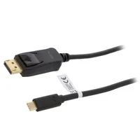 Adapter Displayport plug,USB C plug 1.8M black  Ua0335