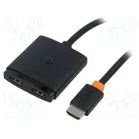 Adapter Hdmi 2.0 socket x2,HDMI plug 1M black  Bs-Oh113 B01331105111-01