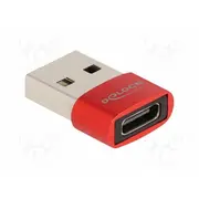 Adapter Usb 2.0 A plug,USB C socket Connector colour red  Delock-60050 60050