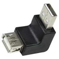 Adapter Usb 2.0 A socket,USB angled plug black  Au0025