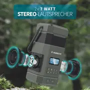 Albrecht Dr 114 Dab āra radio ar kempinga lampu Fm, Sos, gaisma, saules baterija, Powerbank, Ipx5  Alb60 4032661279125 27912