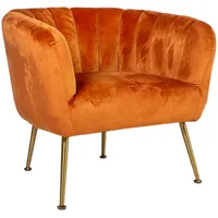 Atpūtas krēsls Tucker 78X71X69Cm, materials samts, krāsa okers, kājas nerūsējošs tērauds zelta  20155 4741243201552