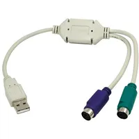 Au0004A Adapter Usb-Ps2 Usb 1.1 Ps/2 socket x2,USB A plug white Logilink  4260113566961