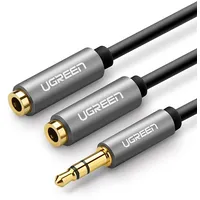 Aux audio sadalītājs 3,5 mm jack kabelis Ugreen Av123, 20 cm Pelēks  Ugreen/10532 6957303815326