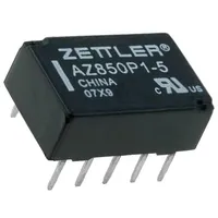 Az850P1-5 Relay electromagnetic Dpdt Ucoil 5Vdc 0.5A/125Vac 1A/30Vdc Zettler 