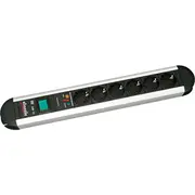 Bachmann Primo socket strip, 6X earthing contact, overvoltage protection, aluminium, switch, 1.75 m  331.013 4016514010929